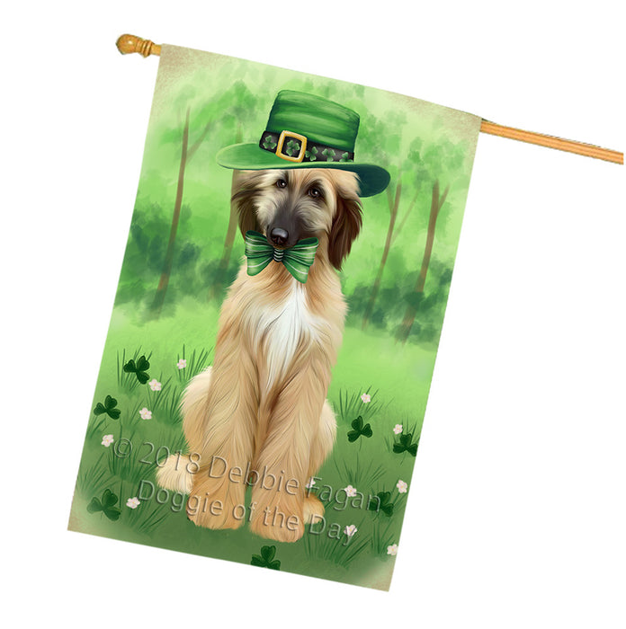 St. Patricks Day Irish Portrait Afghan Hound Dog House Flag FLG64985