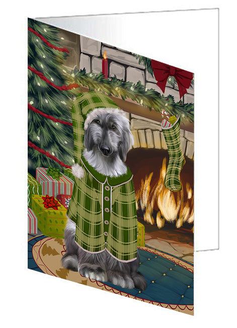 The Stocking was Hung Malti Tzu Dog Handmade Artwork Assorted Pets Greeting Cards and Note Cards with Envelopes for All Occasions and Holiday Seasons GCD70607