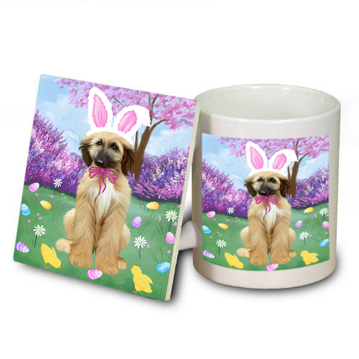 Easter Holiday Afghan Hound Dog Mug and Coaster Set MUC56849
