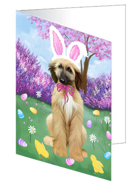 Easter Holiday Afghan Hound Dog Handmade Artwork Assorted Pets Greeting Cards and Note Cards with Envelopes for All Occasions and Holiday Seasons GCD76085