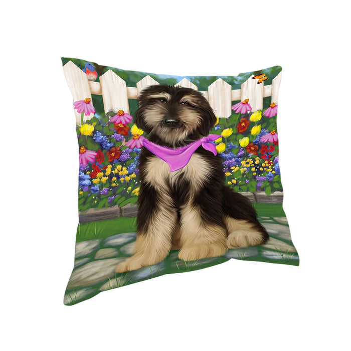 Spring Floral Afghan Hound Dog Pillow PIL65044