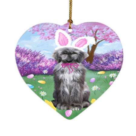Easter Holiday Afghan Hound Dog Heart Christmas Ornament HPOR57259