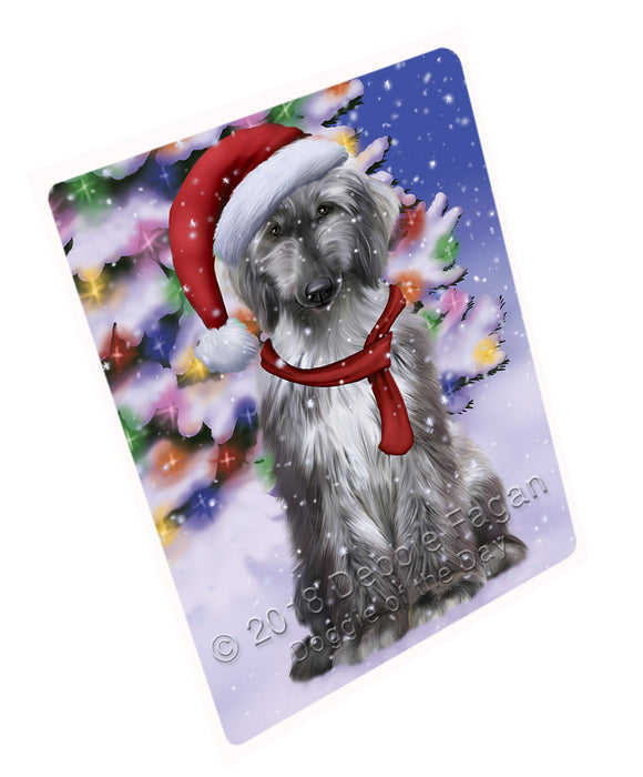 Winterland Wonderland Afghan Hound Dog In Christmas Holiday Scenic Background Cutting Board C65607