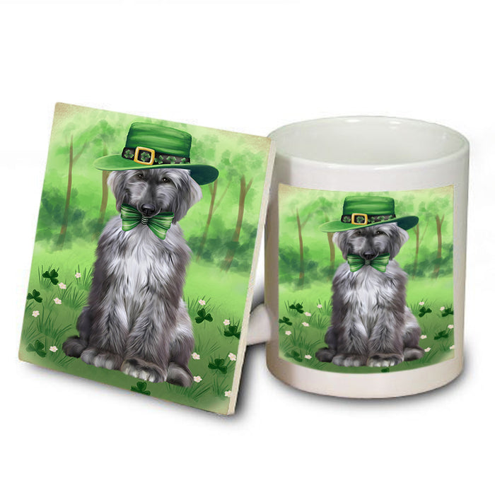 St. Patricks Day Irish Portrait Afghan Hound Dog Mug and Coaster Set MUC56954