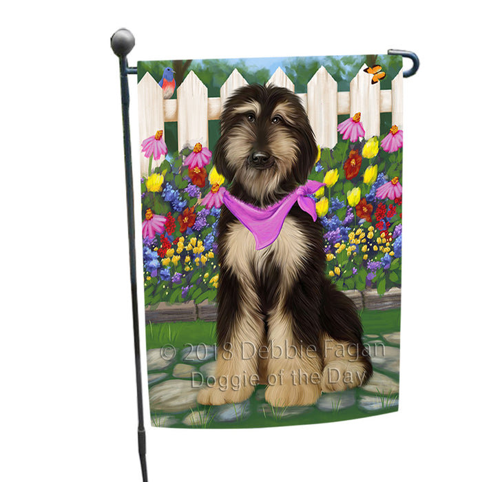 Spring Floral Afghan Hound Dog Garden Flag GFLG52167