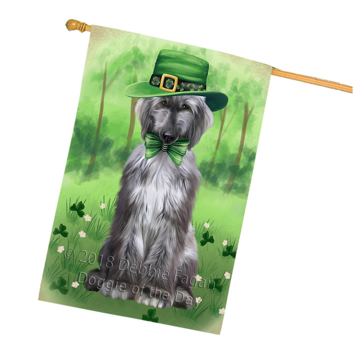 St. Patricks Day Irish Portrait Afghan Hound Dog House Flag FLG64986