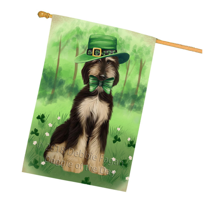 St. Patricks Day Irish Portrait Afghan Hound Dog House Flag FLG64987