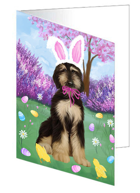 Easter Holiday Afghan Hound Dog Handmade Artwork Assorted Pets Greeting Cards and Note Cards with Envelopes for All Occasions and Holiday Seasons GCD76091