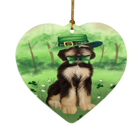 St. Patricks Day Irish Portrait Afghan Hound Dog Heart Christmas Ornament HPOR57903