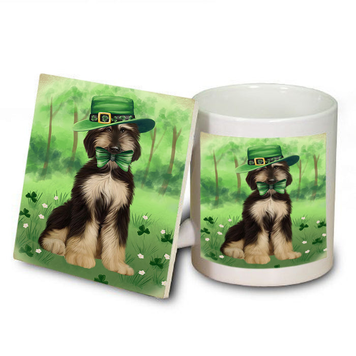 St. Patricks Day Irish Portrait Afghan Hound Dog Mug and Coaster Set MUC56955