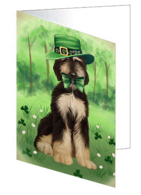 St. Patricks Day Irish Portrait Afghan Hound Dog Handmade Artwork Assorted Pets Greeting Cards and Note Cards with Envelopes for All Occasions and Holiday Seasons GCD76403