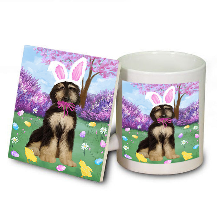 Easter Holiday Afghan Hound Dog Mug and Coaster Set MUC56851