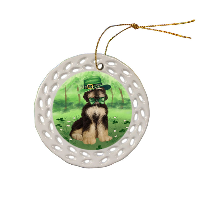 St. Patricks Day Irish Portrait Afghan Hound Dog Ceramic Doily Ornament DPOR57903