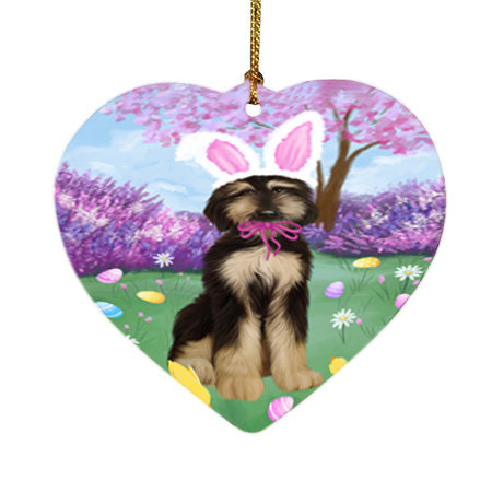 Easter Holiday Afghan Hound Dog Heart Christmas Ornament HPOR57260