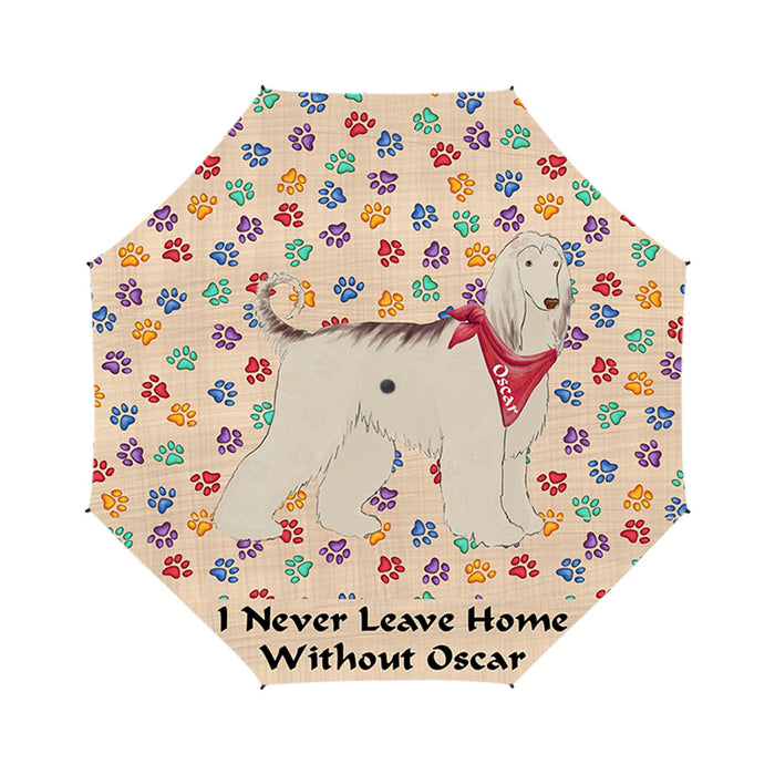 Custom Pet Name Personalized I never Leave Home Afghan Hound Dog Semi-Automatic Foldable Umbrella