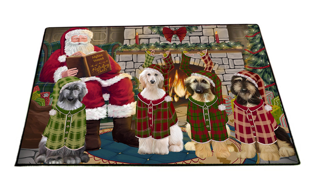 Christmas Cozy Holiday Tails Afghan Hounds Dog Floormat FLMS52539