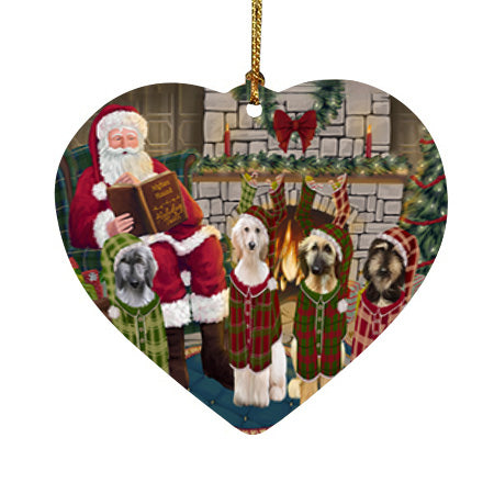 Christmas Cozy Holiday Tails Afghan Hounds Dog Heart Christmas Ornament HPOR55440