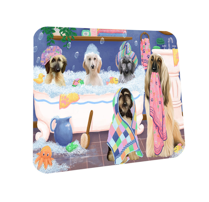 Rub A Dub Dogs In A Tub Afghan Hounds Dog Coasters Set of 4 CST56706