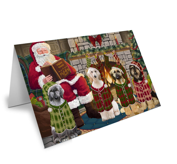 Christmas Cozy Holiday Tails Afghan Hounds Dog Handmade Artwork Assorted Pets Greeting Cards and Note Cards with Envelopes for All Occasions and Holiday Seasons GCD69767