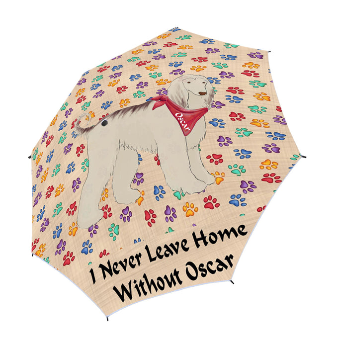 Custom Pet Name Personalized I never Leave Home Afghan Hound Dog Semi-Automatic Foldable Umbrella