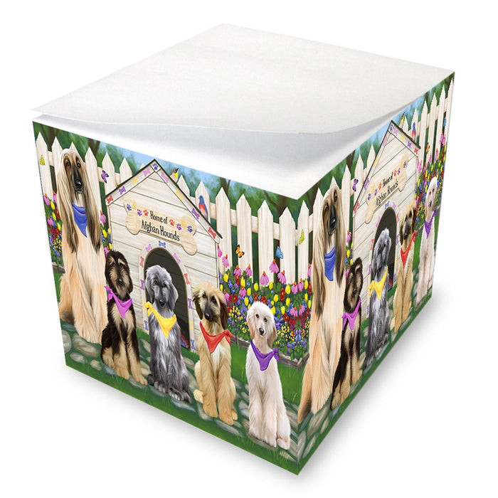 Spring Dog House Afghan Hounds Dog Note Cube NOC52144