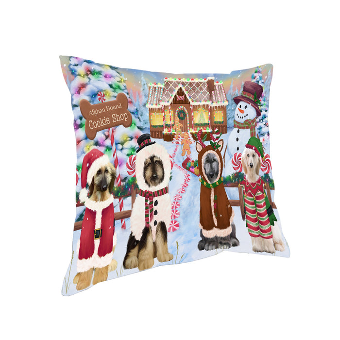 Holiday Gingerbread Cookie Shop Afghan Hounds Dog Pillow PIL78652