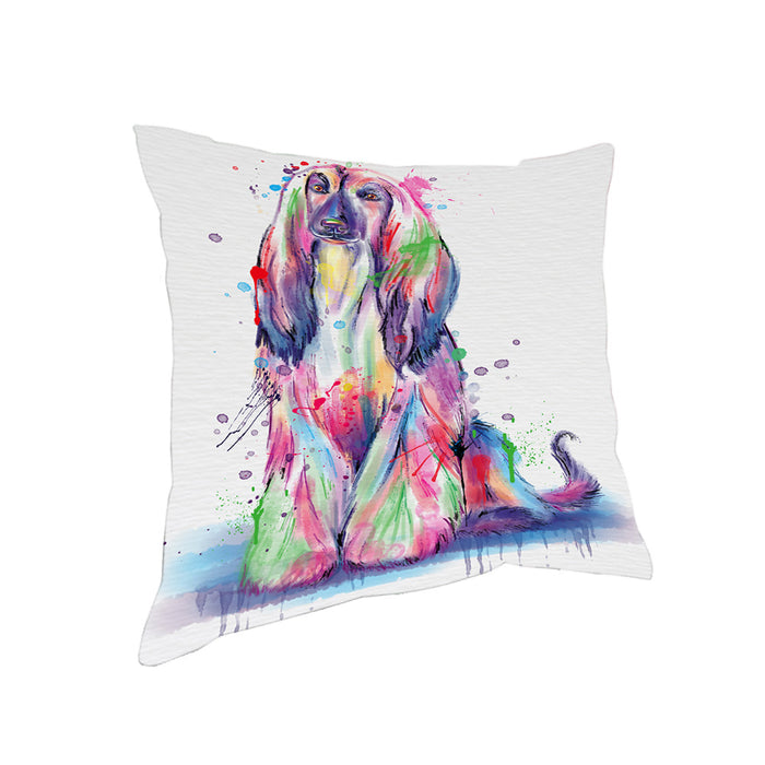 Watercolor Afghan Hound Dog Pillow PIL83160