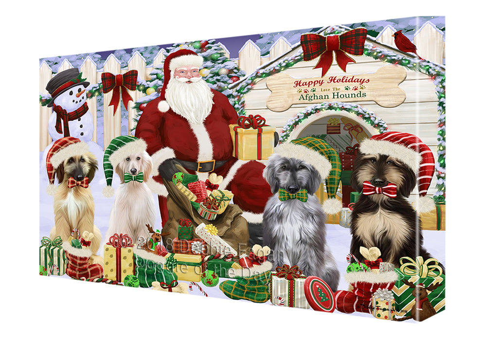 Christmas Dog House Afghan Hounds Dog Canvas Print Wall Art Décor CVS90125