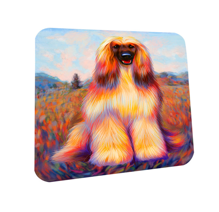 Mystic Blaze Afghan Hound Dog Coasters Set of 4 CST53526