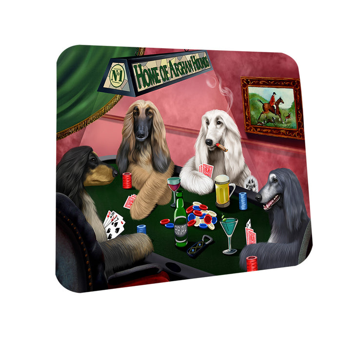Home of Afghan Hound 4 Dogs Playing Poker Coasters Set of 4 CST54301