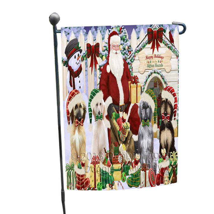 Christmas Dog House Afghan Hounds Dog Garden Flag GFLG52537