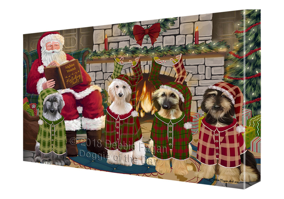 Christmas Cozy Holiday Tails Afghan Hounds Dog Canvas Print Wall Art Décor CVS115685