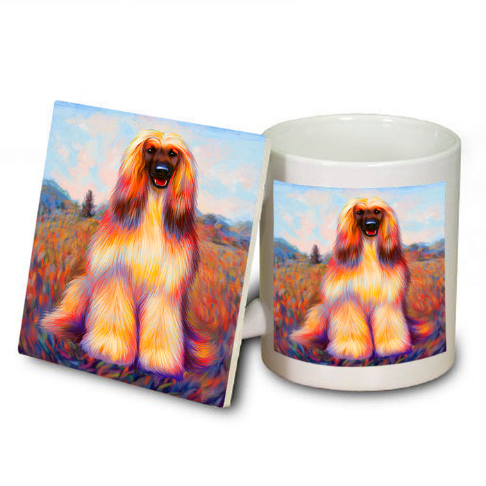 Mystic Blaze Afghan Hound Dog Mug and Coaster Set MUC53560