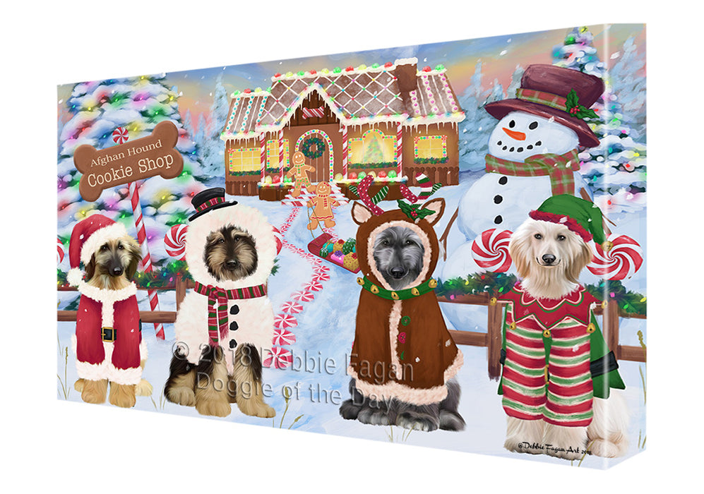Holiday Gingerbread Cookie Shop Afghan Hounds Dog Canvas Print Wall Art Décor CVS127034