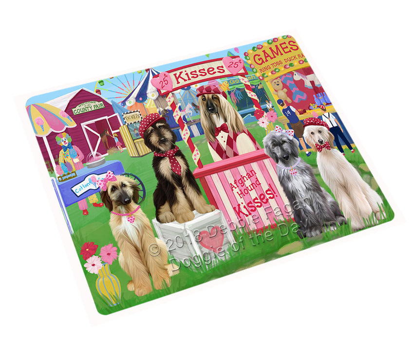 Carnival Kissing Booth Afghan Hounds Dog Large Refrigerator / Dishwasher Magnet RMAG96882