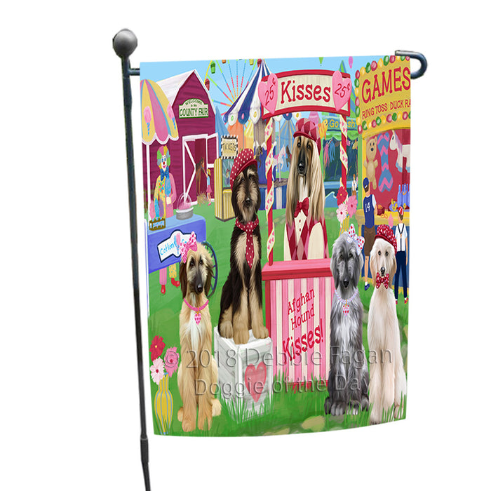 Carnival Kissing Booth Afghan Hounds Dog Garden Flag GFLG56317