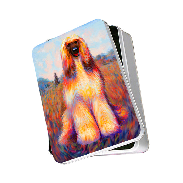 Mystic Blaze Afghan Hound Dog Photo Storage Tin PITN53568