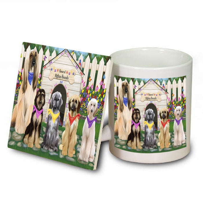 Spring Dog House Afghan Hounds Dog Mug and Coaster Set MUC52136