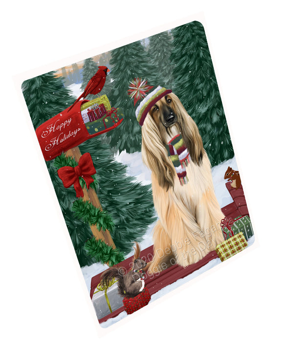 Christmas Woodland Sled Afghan Hound Dog Cutting Board - For Kitchen - Scratch & Stain Resistant - Designed To Stay In Place - Easy To Clean By Hand - Perfect for Chopping Meats, Vegetables, CA83674