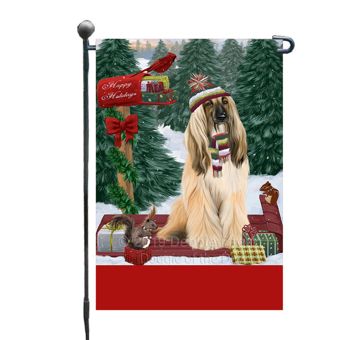 Personalized Merry Christmas Woodland Sled  Afghan Hound Dog Custom Garden Flags GFLG-DOTD-A61453