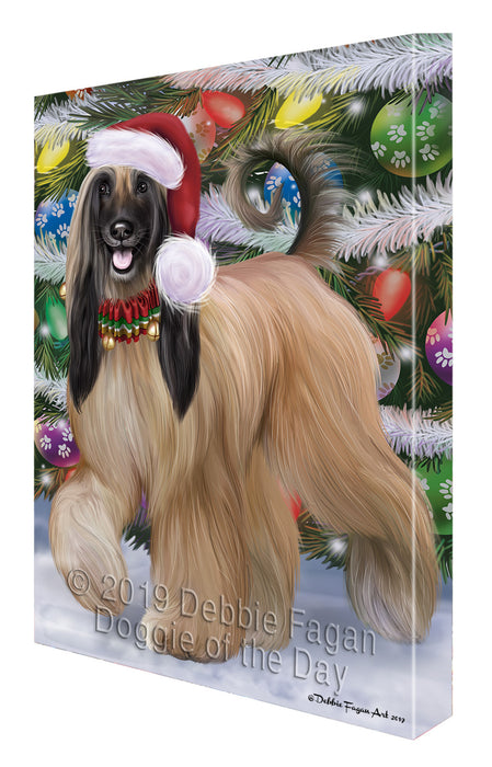Chistmas Trotting in the Snow Afghan Hound Dog Canvas Wall Art - Premium Quality Ready to Hang Room Decor Wall Art Canvas - Unique Animal Printed Digital Painting for Decoration CVS644