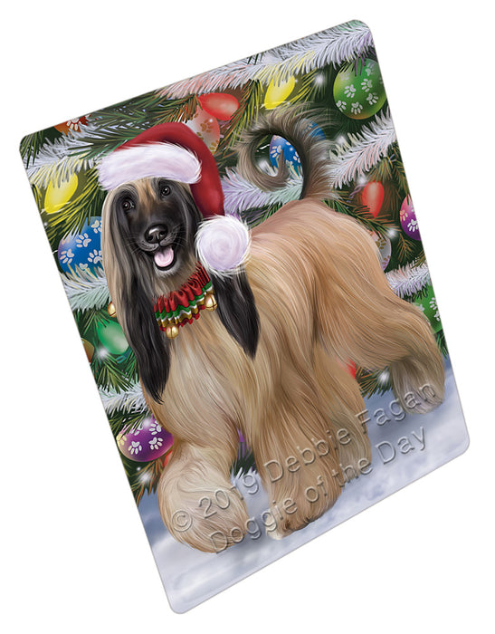 Chistmas Trotting in the Snow Afghan Hound Dog Cutting Board - For Kitchen - Scratch & Stain Resistant - Designed To Stay In Place - Easy To Clean By Hand - Perfect for Chopping Meats, Vegetables, CA83934