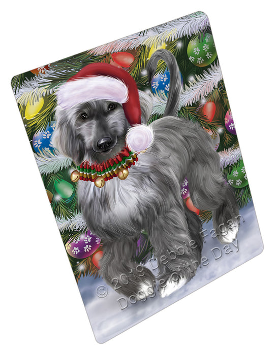 Chistmas Trotting in the Snow Afghan Hound Dog Cutting Board - For Kitchen - Scratch & Stain Resistant - Designed To Stay In Place - Easy To Clean By Hand - Perfect for Chopping Meats, Vegetables, CA83936