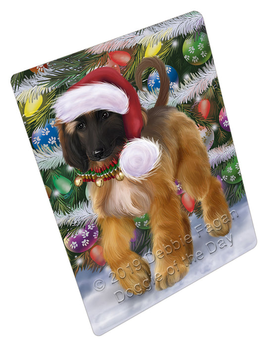 Chistmas Trotting in the Snow Afghan Hound Dog Cutting Board - For Kitchen - Scratch & Stain Resistant - Designed To Stay In Place - Easy To Clean By Hand - Perfect for Chopping Meats, Vegetables, CA83938