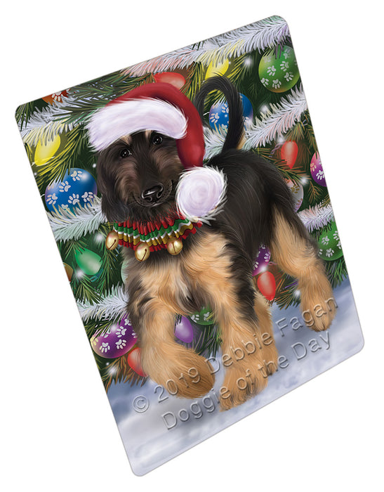 Chistmas Trotting in the Snow Afghan Hound Dog Cutting Board - For Kitchen - Scratch & Stain Resistant - Designed To Stay In Place - Easy To Clean By Hand - Perfect for Chopping Meats, Vegetables, CA83940
