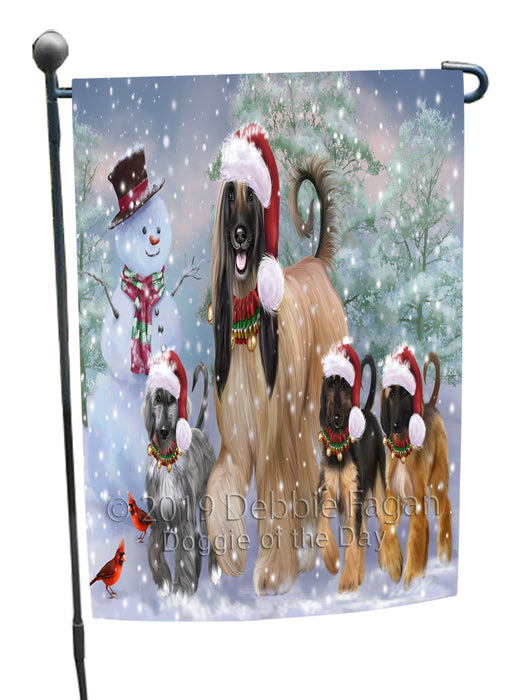 Christmas Running Family Afghan Hound Dogs Garden Flags Outdoor Decor for Homes and Gardens Double Sided Garden Yard Spring Decorative Vertical Home Flags Garden Porch Lawn Flag for Decorations