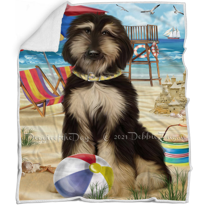 Pet Friendly Beach Afghan Hound Dog Blanket BLNKT65064