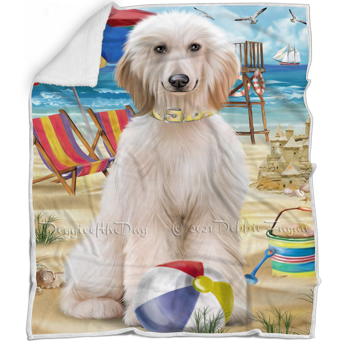 Pet Friendly Beach Afghan Hound Dog Blanket BLNKT65073