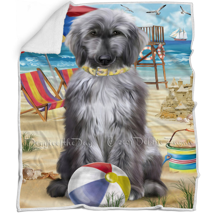 Pet Friendly Beach Afghan Hound Dog Blanket BLNKT65091