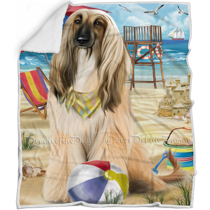 Pet Friendly Beach Afghan Hound Dog Blanket BLNKT65100